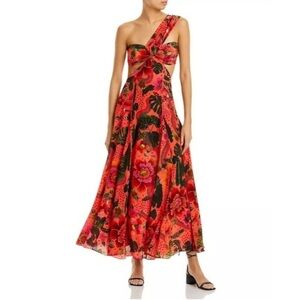 FARM Rio Orange Blooming Garden Maxi Dress Medium